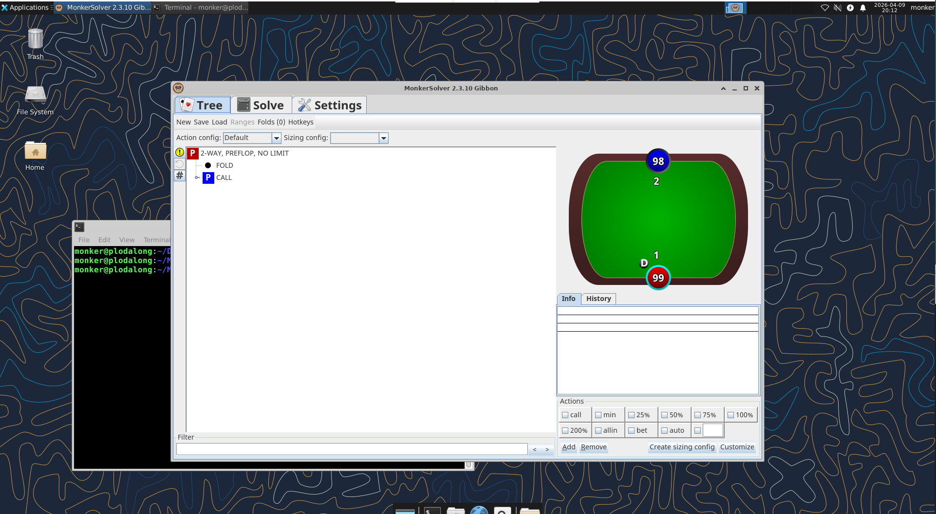 MonkerSolver 2.3.10 running on Linux