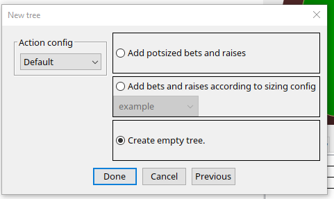 Create empty tree option