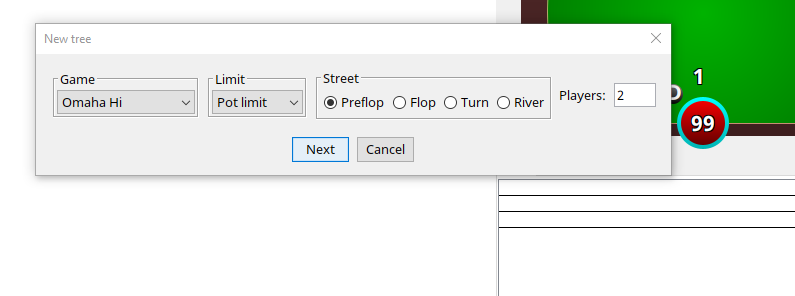 New tree settings