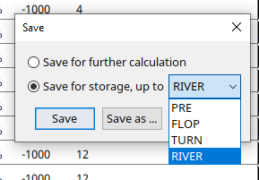 Save options